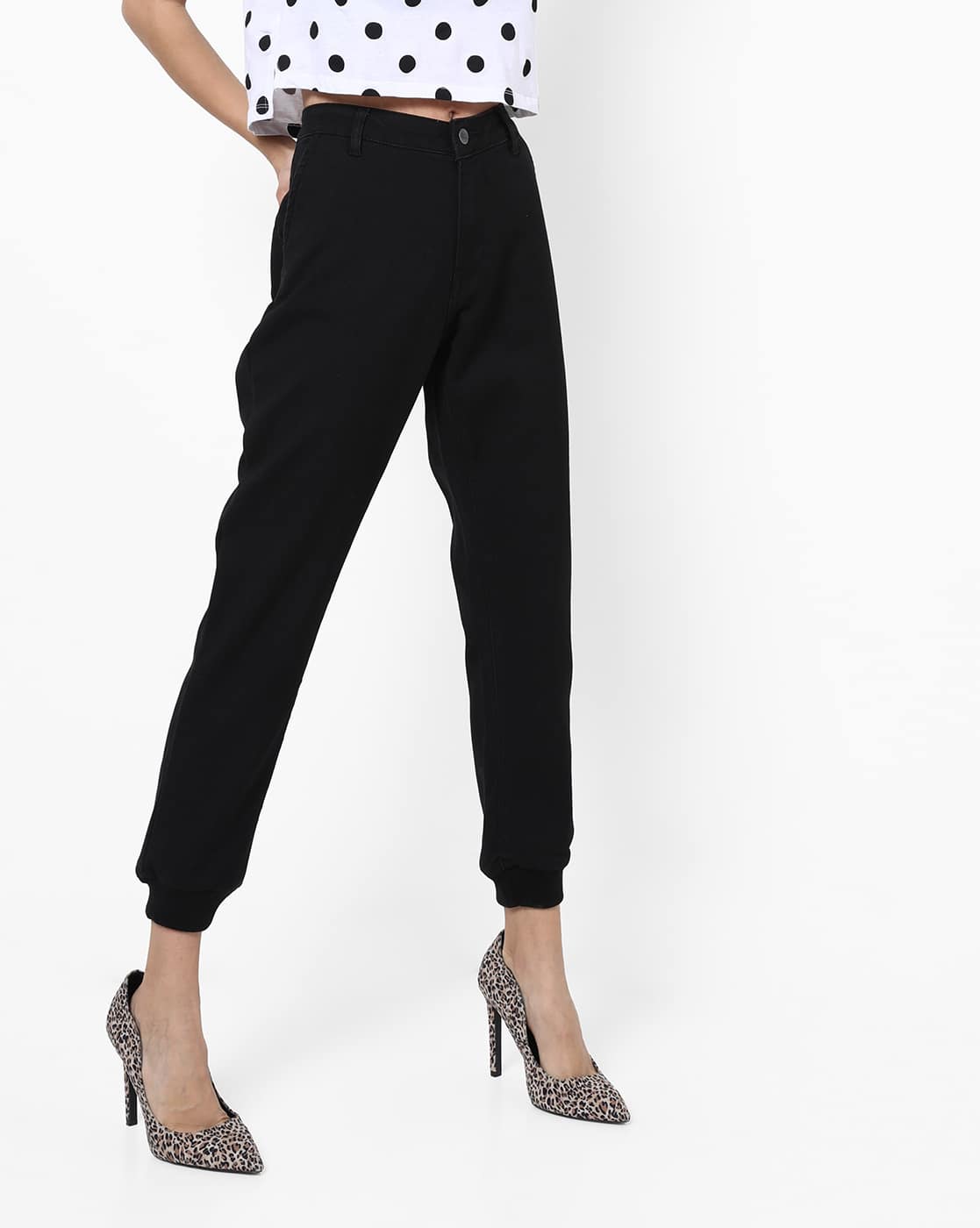 black jogger jeans womens