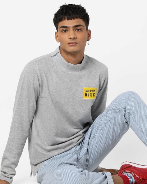 high neck t shirt for mens online