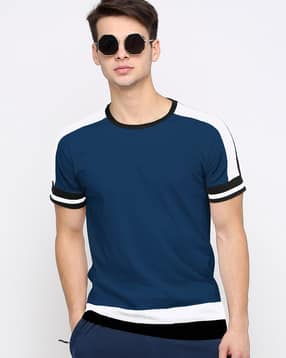 MANIACStriped Slim Fit Crew Neck T shirt
