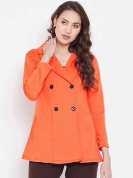 Orange store peacoat women's