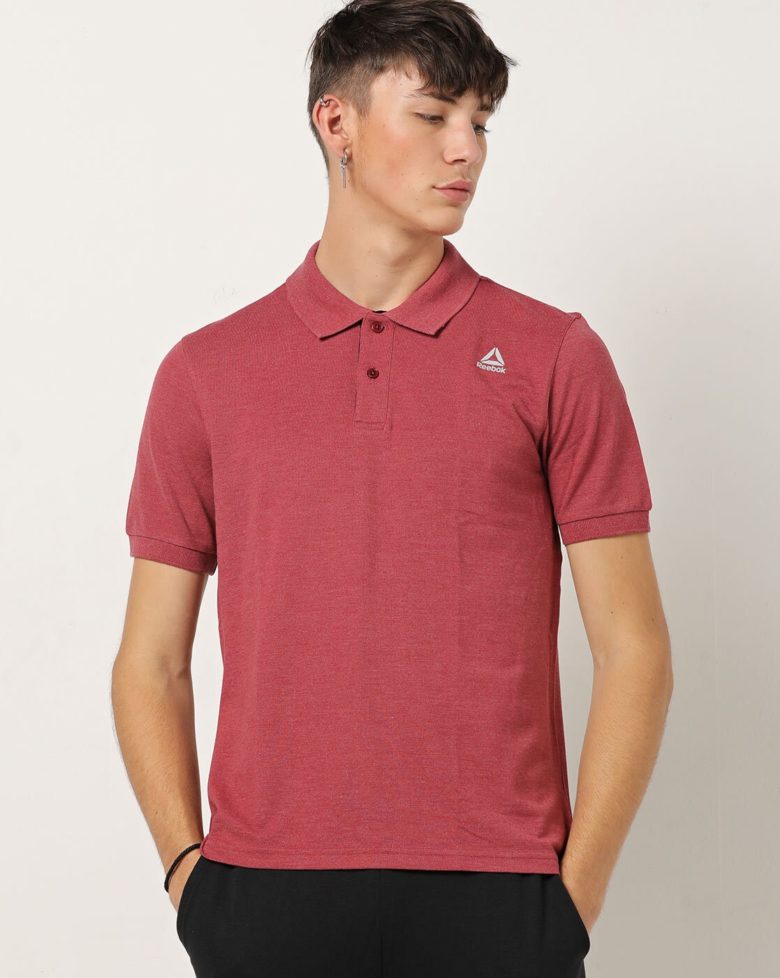 reebok polo shirts mens pink