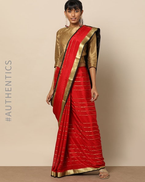 Buy SVENJA Black Mysore Silk Saree with Blouse Piece | sarees for women |  saree |sarees | silk blend sarees for women Online at Best Prices in India  - JioMart.