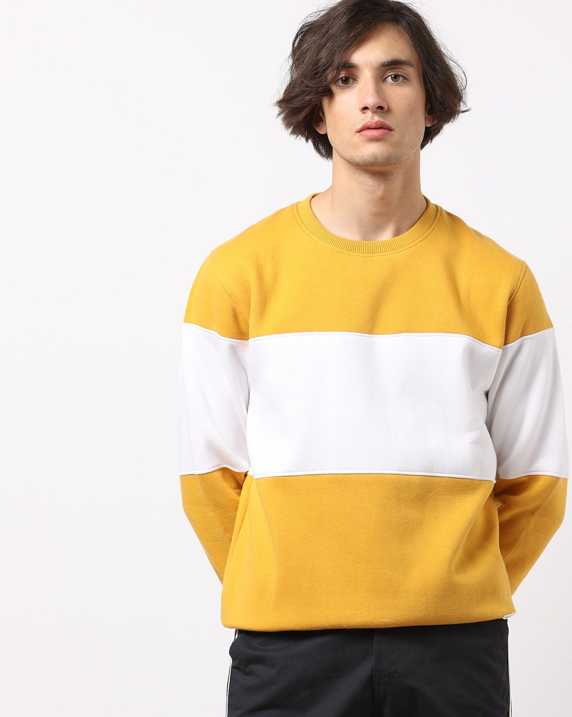 Yellow and white on sale sweatshirt