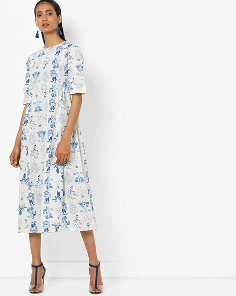 Ajio midi dresses sale