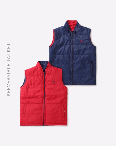 boys red hoodie vest