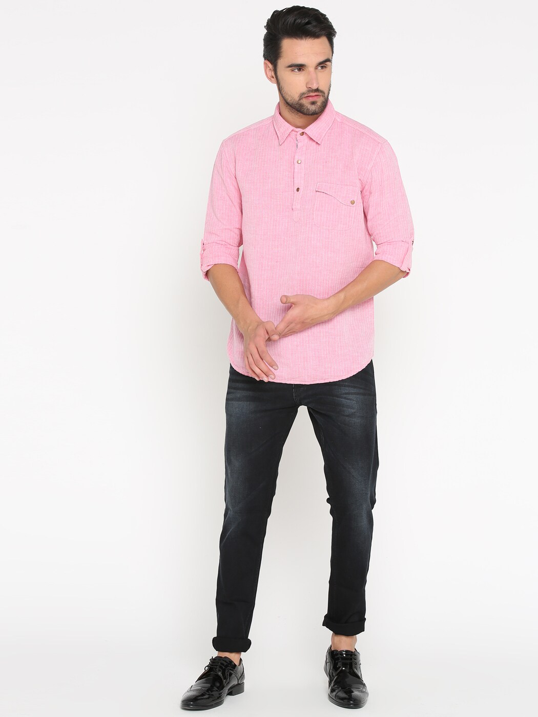 Buy Pink WITH Striped Shirt | AJIO