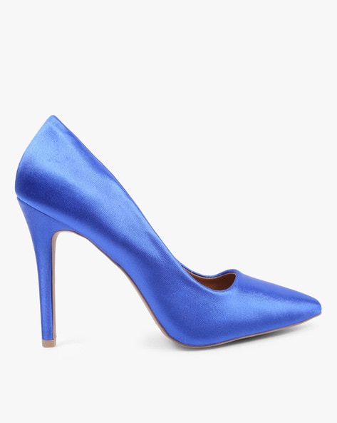 Harolina Women's Blue Metallic Stiletto Pumps | Verali Shoes