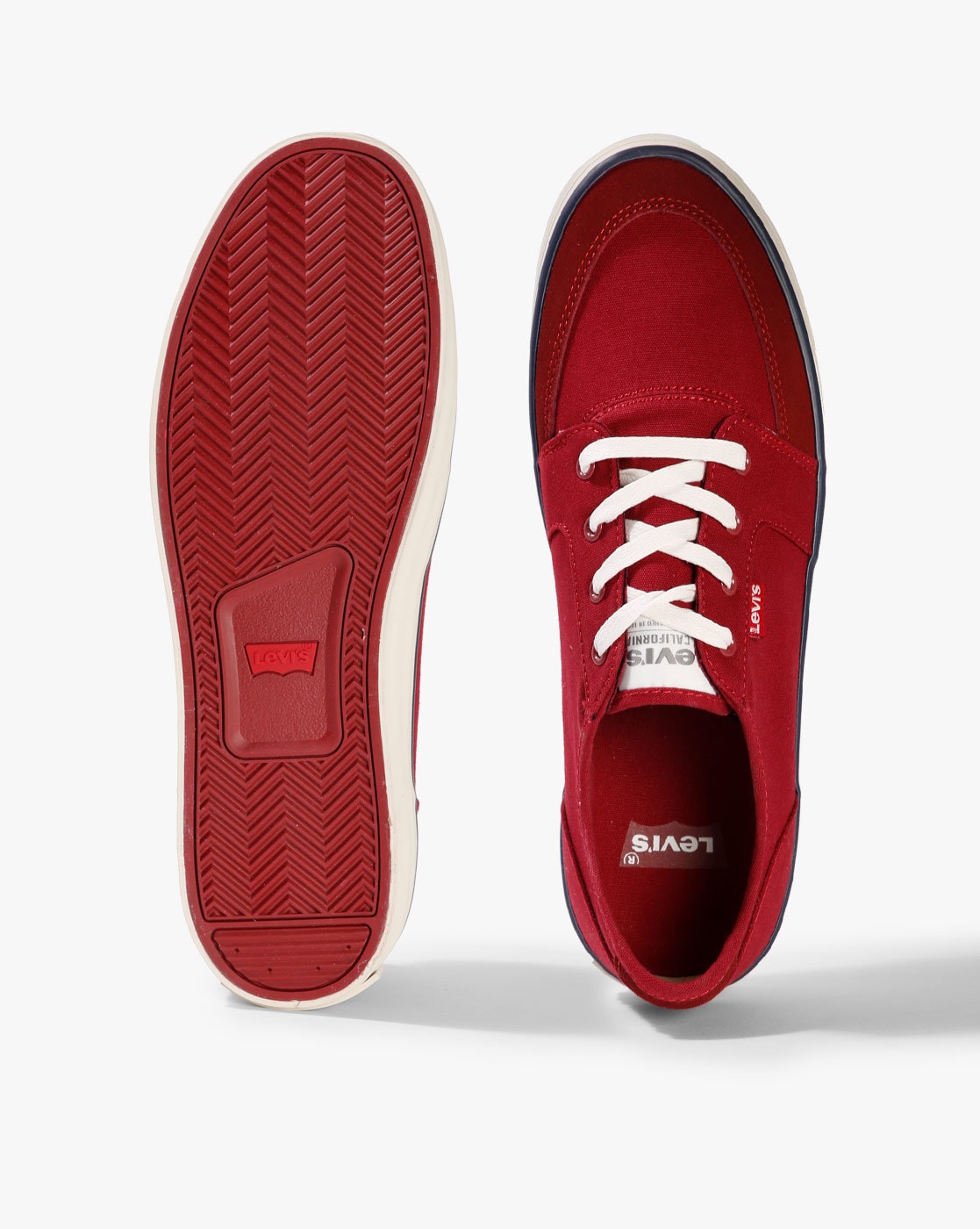 Red levi high top on sale shoes