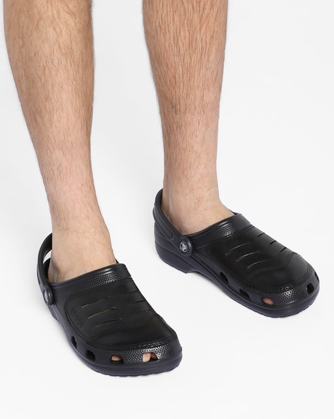 black crocs on feet