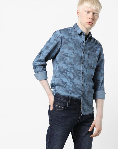 sky blue shirt denim