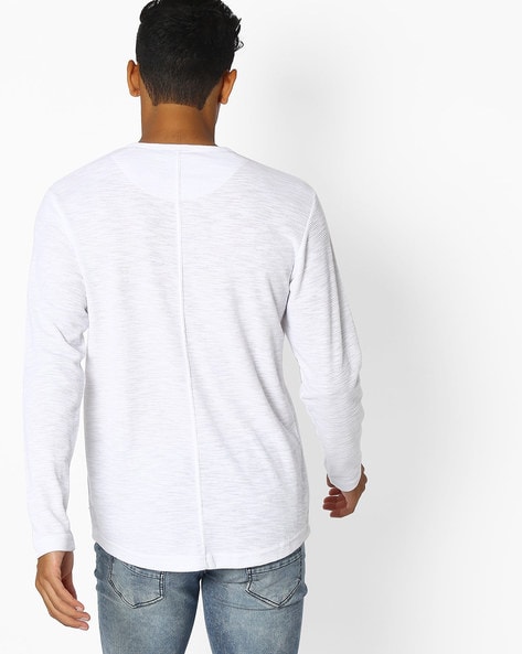 Buy White Textured Jersey T-shirt Online at Muftijeans