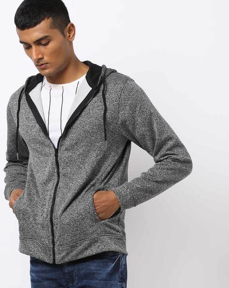 high neck zip up hoodie
