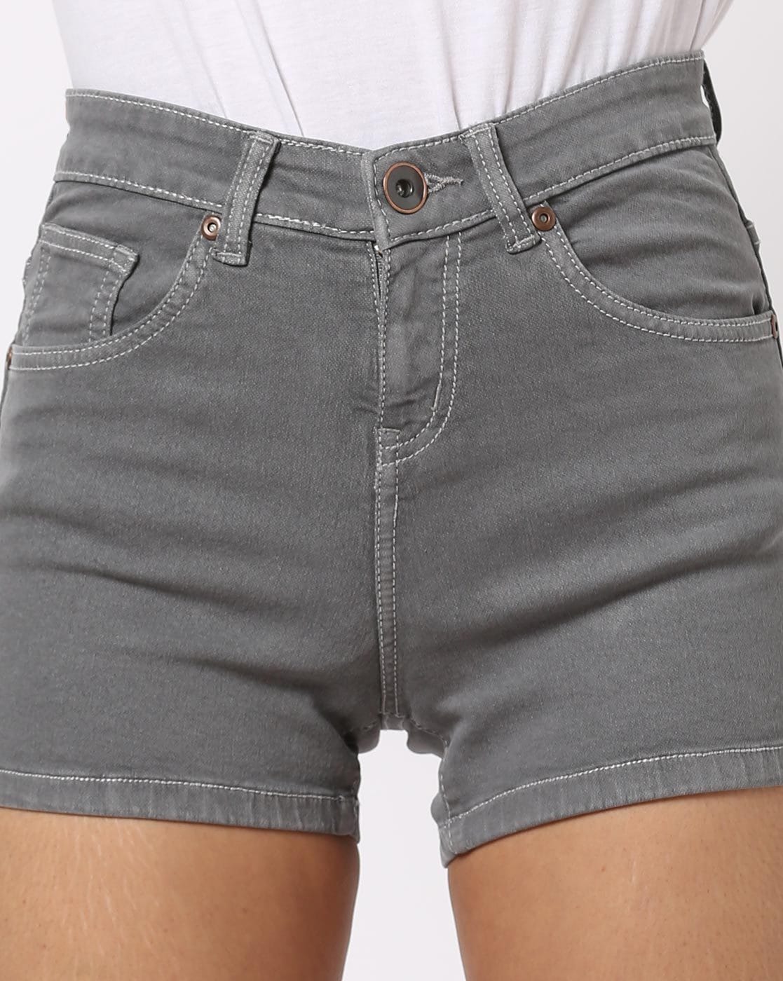 grey denim shorts womens