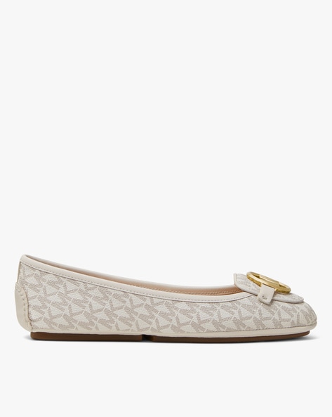 Buy Michael Kors Lillie Printed Moccasins with Metal Accent | White Color  Women | AJIO LUXE