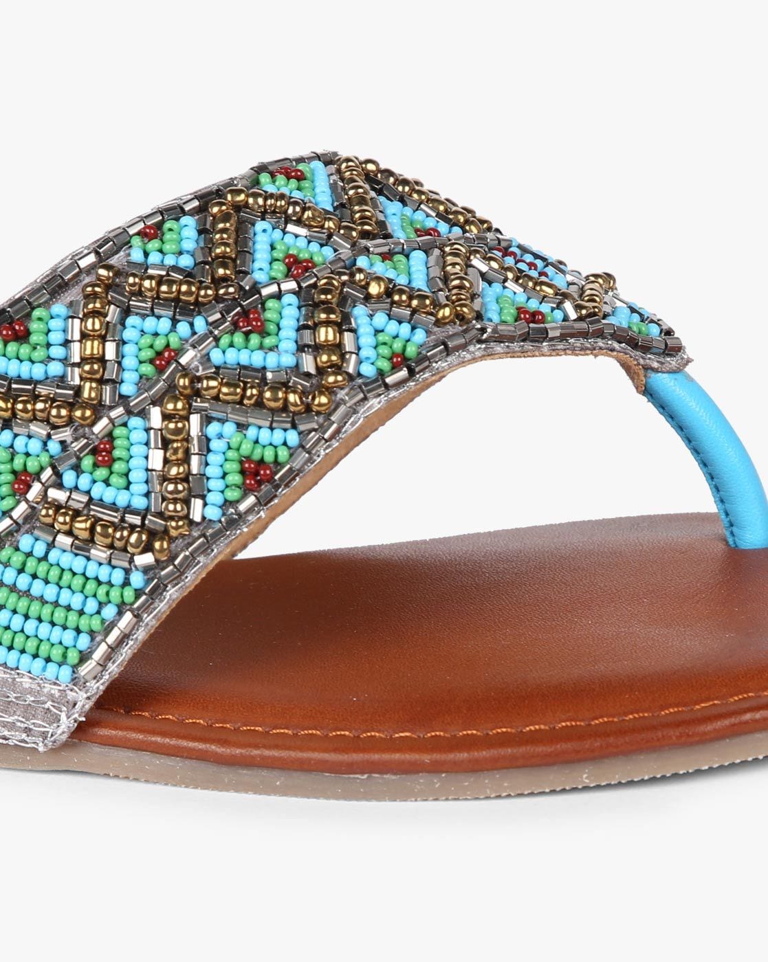 Turquoise Multi Pierra Raffia Wedge Heeled Sandals - TK Maxx UK