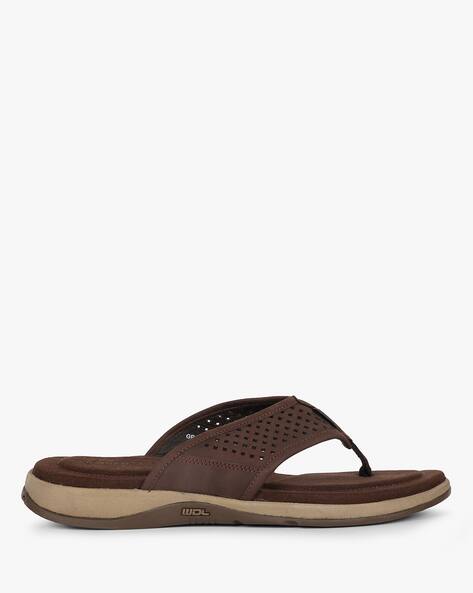 Buy Brown Flip Flop u0026 Slippers for Men by WOODLAND Online | Ajio.com