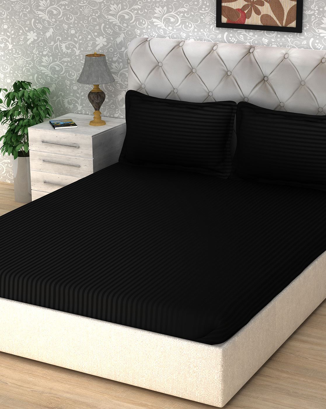 Black Bedsheets For Home Kitchen, King Size Bed Sheet Size