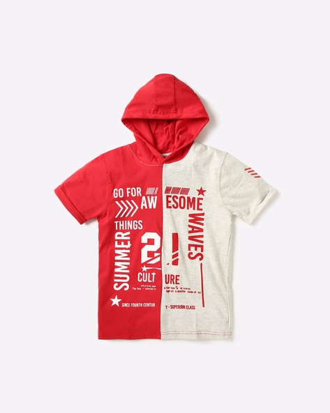 boys hooded t shirt