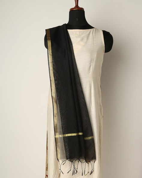 Pack of 2 Silk Dupattas with Tassels Price in India