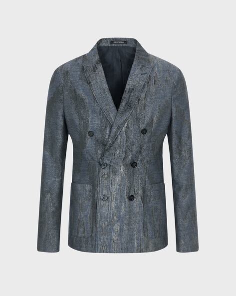 Blazer for Women's Metal Buttons Double Breasted Denim Blazer Jacket Outer  Coat Women Lapel Pocket Blazer Slim Suit (Dark Blue,S) at Amazon Women's  Clothing store