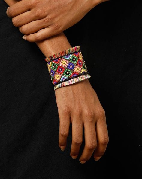 Colorful Seed Bead Cuff Bracelet | Lydia Lister Jewelry