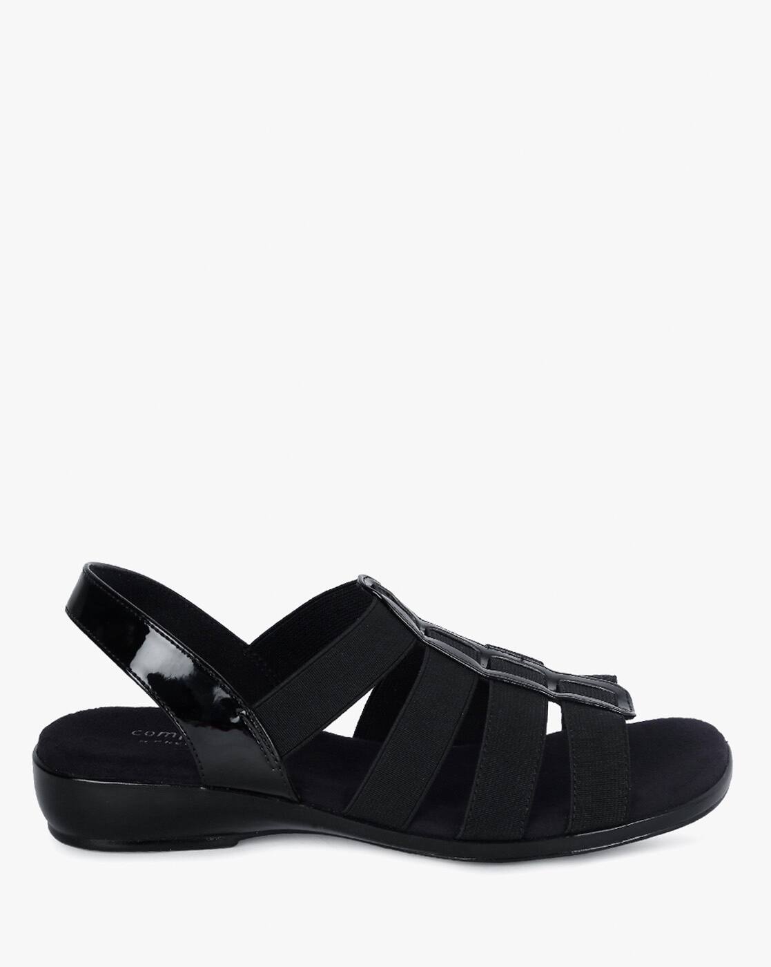 Buy Black Flat Sandals For Women By Comfort Plus Online Ajio Com