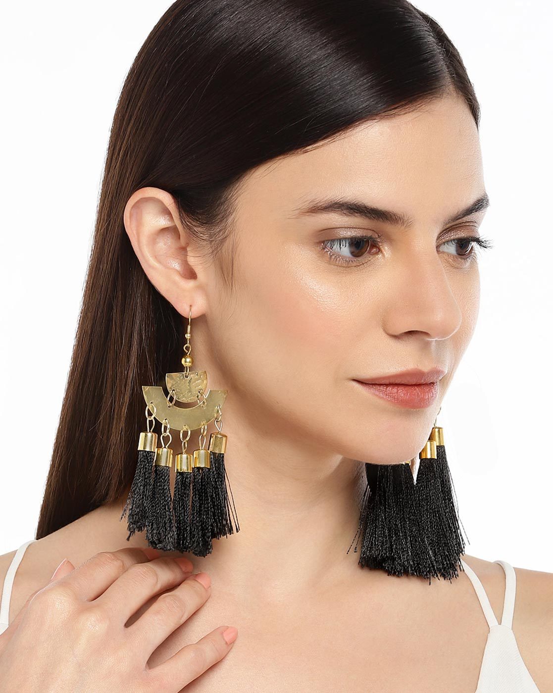 Gold Chain Tassel Earrings ~ 