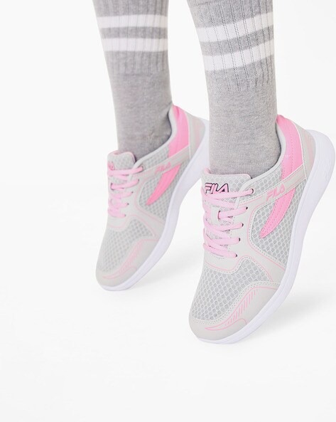grey and pink fila shoes