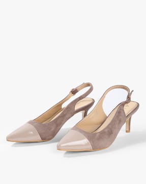 taupe slingback heels