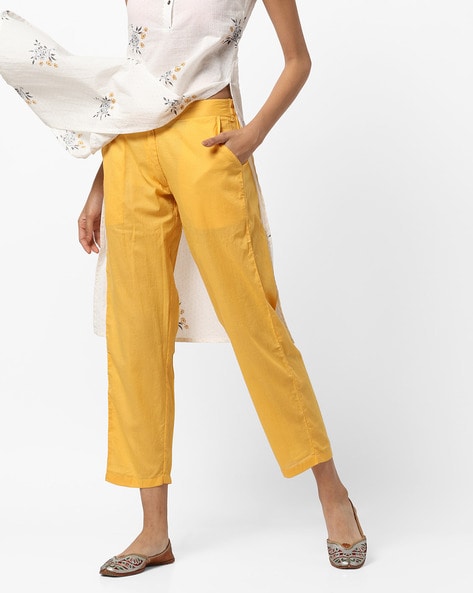 Self-Striped Pants with Insert Pockets Price in India