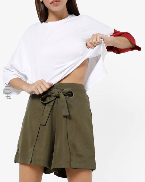 olive high waisted shorts