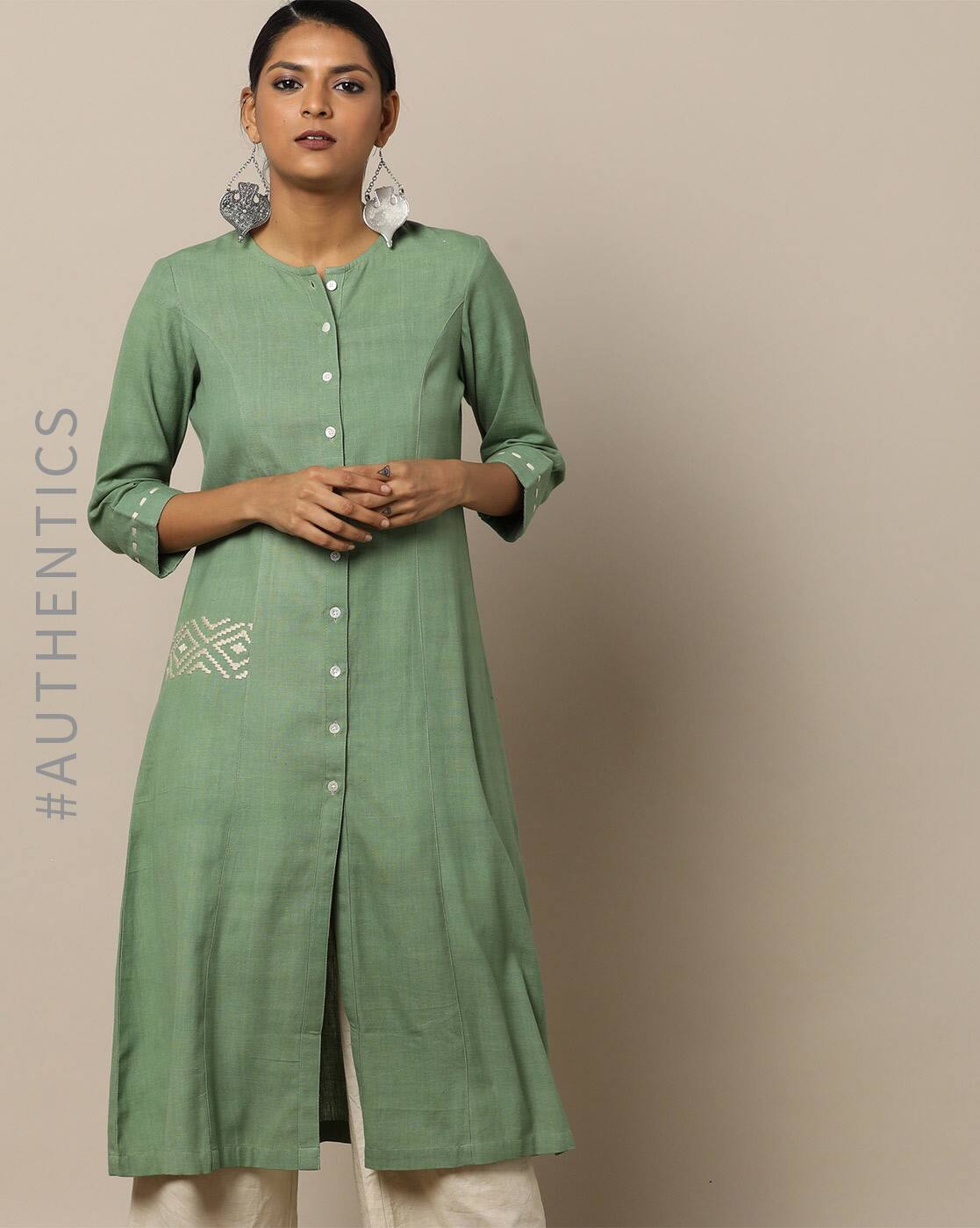 Buy Green Kurtas for Women by Ekmatra Online | Ajio.com