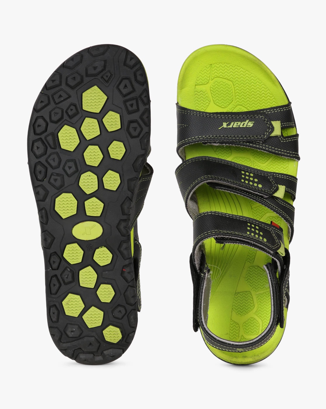 Buy Sparx Men Black & Fluorescent Green Sports Sandals - Sports Sandals for  Men 9716703 | Myntra