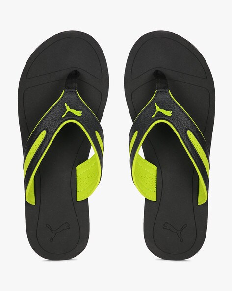undersøgelse sympatisk Ændringer fra Buy Black & Green Flip Flop & Slippers for Men by Puma Online | Ajio.com