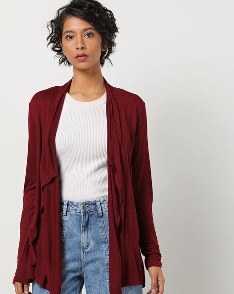 maroon shrug outfit