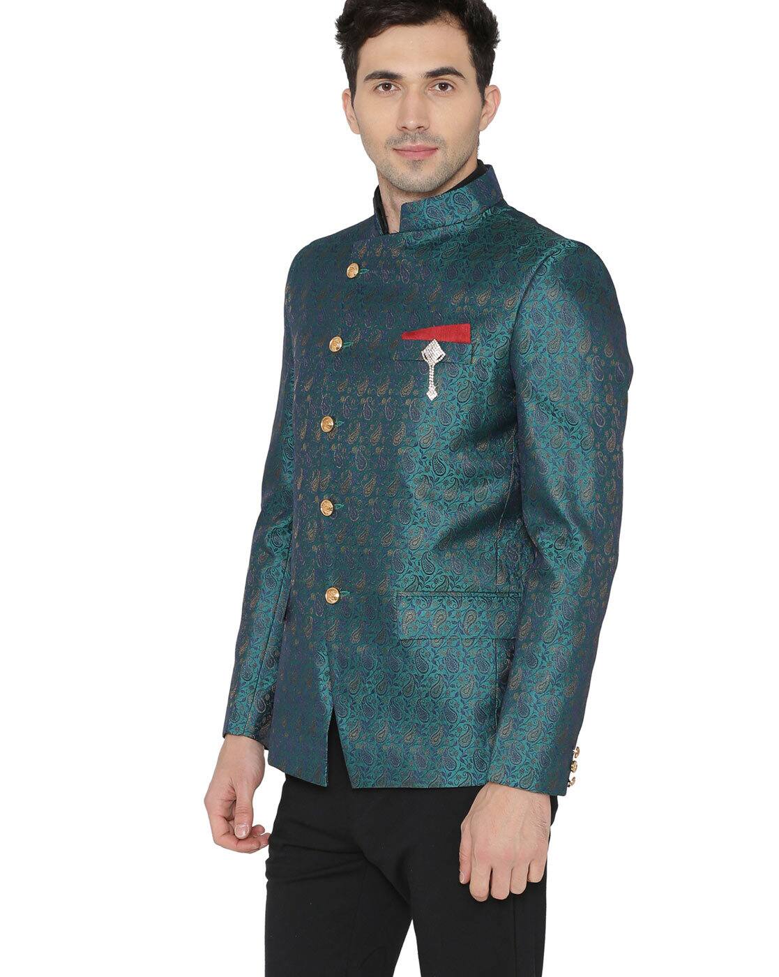 Jaipur Cotton Green Blazer