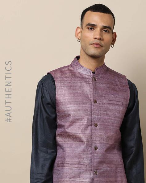 Gold Linen Silk Digital Print Nehru Jackets, Size: 36 To 48 at Rs 975/piece  in Delhi