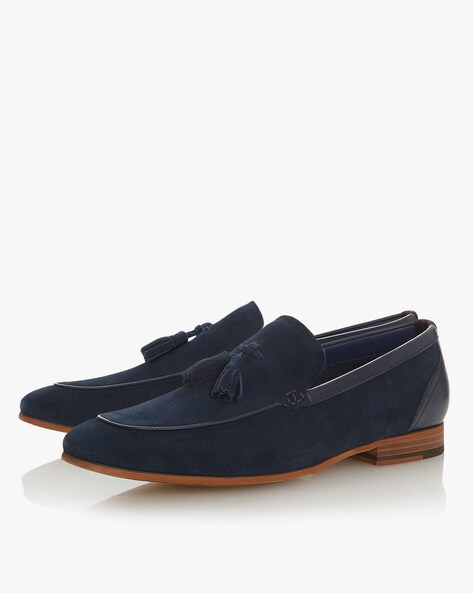 dune blue loafers