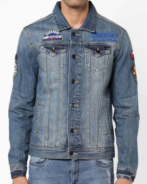 superdry green denim jacket