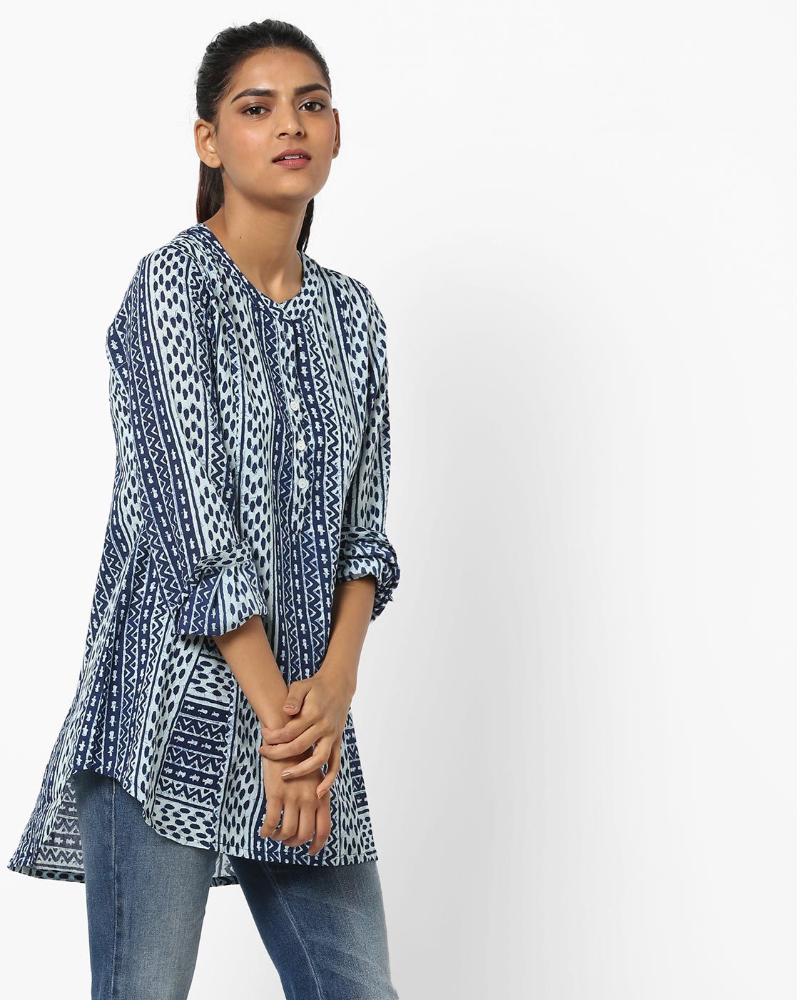 high low kurti with jeans