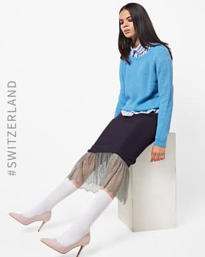 Textured Pullover with Raglan Sleeves