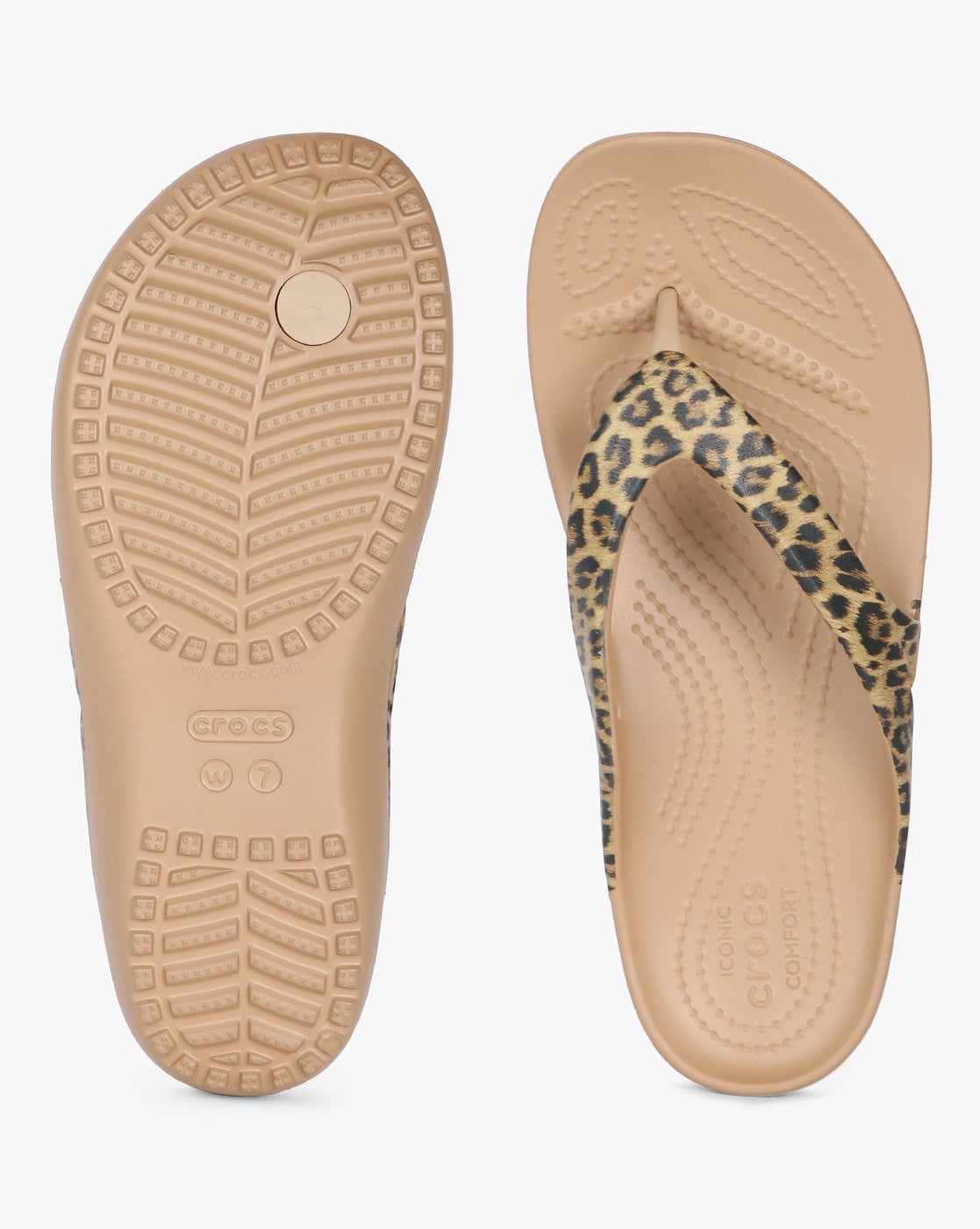 crocs kadee ii leopard flip thong sandals for ladies