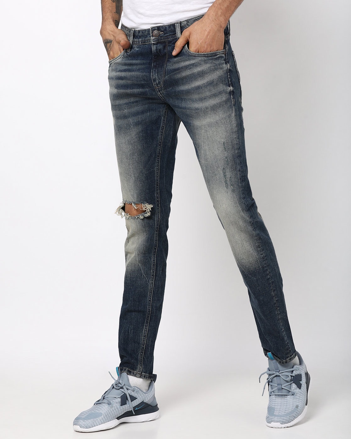distressed gray jeans