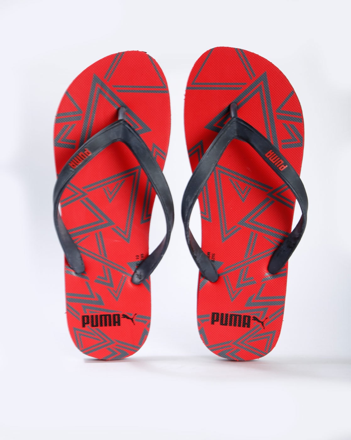 red puma flip flops