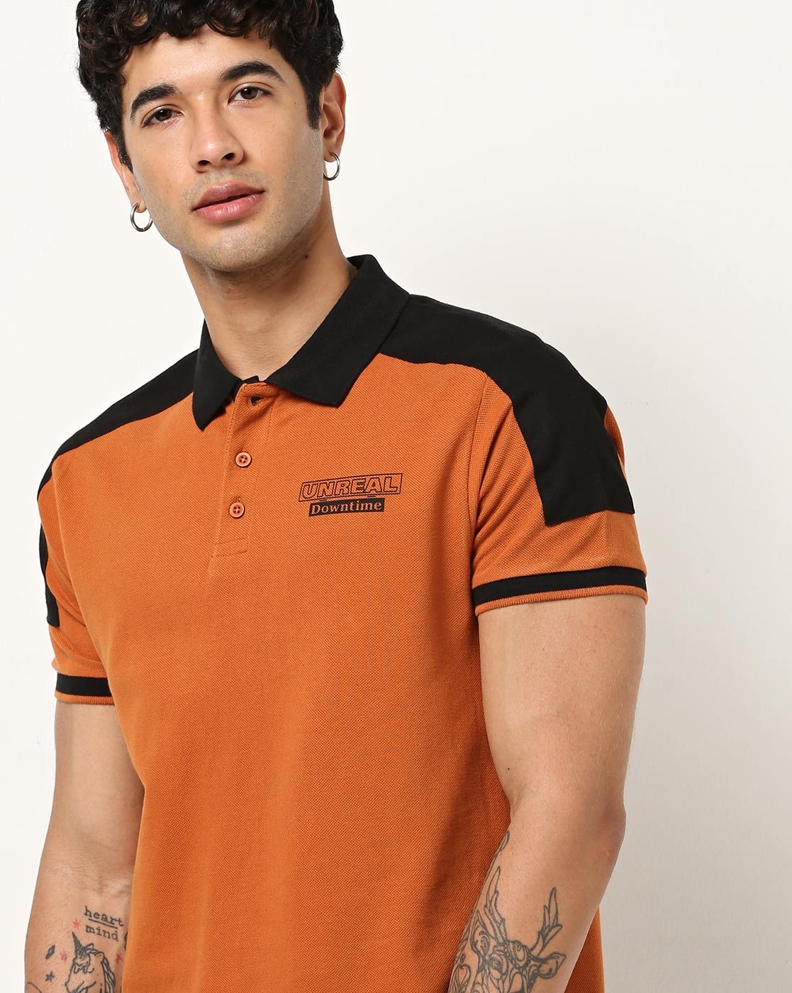 Slim Fit Polo T shirt with Contrast Collar