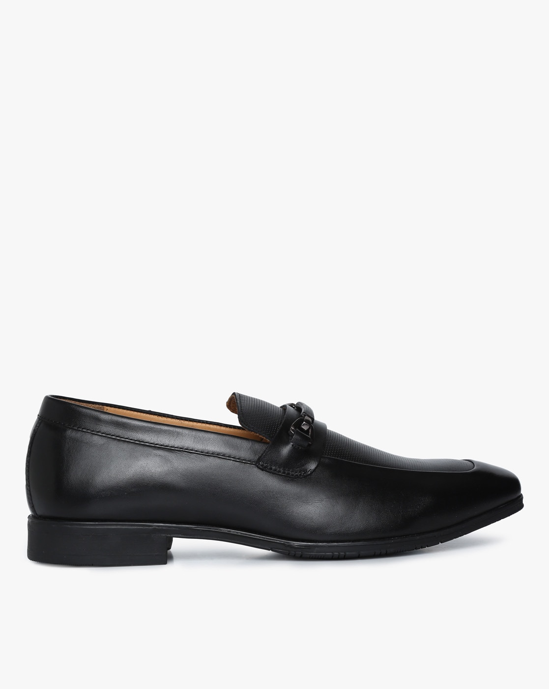 louis philippe black formal shoes