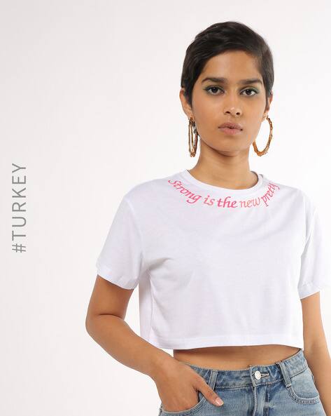 Buy White Tshirts For Women By Trendyol Online Ajio Com