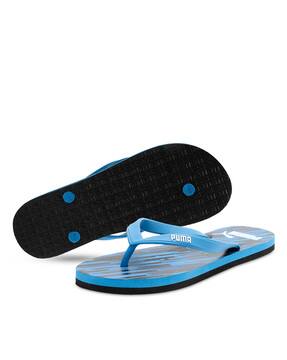 puma blue slide flip flop