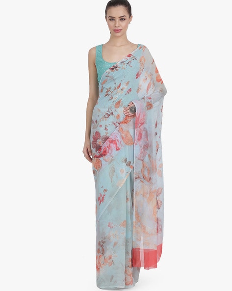 Sky Blue Sarees for Women by SATYA PAUL 