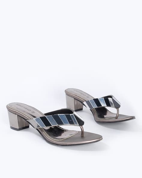 gunmetal heeled sandals